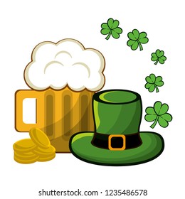 St patricks day beer and hat design
