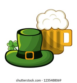 St patricks day beer and hat design