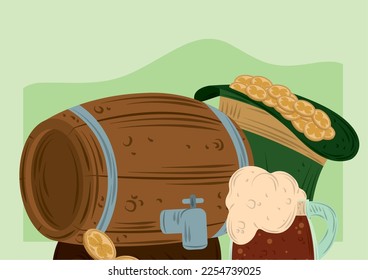 st patricks day beer and hat