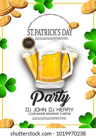 St. Patrick's Day. Beer party green background with calligraphy