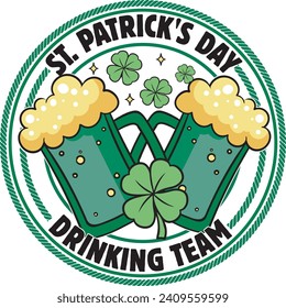 Diseño de camiseta del equipo de bebidas del Día de San Patricio