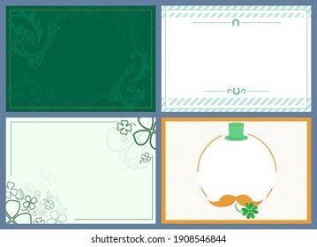 St. Patrick's Day blanks for postcards. Beautiful holiday templates in horizontal orientation.