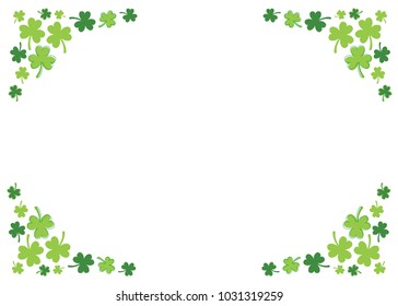 St. Patrick's Day Border, Saint Patrick's Day Frame, St. Patrick's Day Background, Clover Frame, Leaf Frame, Four Leaf Clover Border Frame, Vector Illustration Background