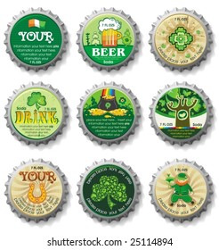 St. Patrick's Day bottle caps- vector buttons.  To see similar, please VISIT MY GALLERY.

