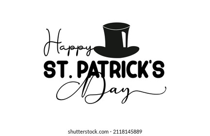 St. Patrick's Day. Brush calligraphy style vector template design for banner, card, poster, background.
