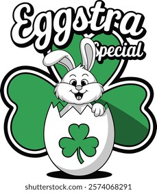 St. Patrick's Day Bunny with Shamrock Egg T shirt