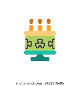 St. Patrick's Day Cake flat icon, vector sign, colorful pictogram isolated on white. Symbol, logo illustration. Flat style design