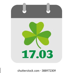 St. Patrick's day. Calendar. Vector illustration.