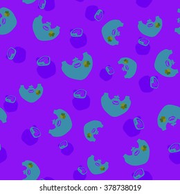 St. Patrick's Day card. St. Patrick's Day background. Seamless pattern with shamrock, pot and beard.