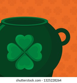 st patricks day card with cauldron