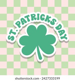 st patricks day card with clover. vector illustration