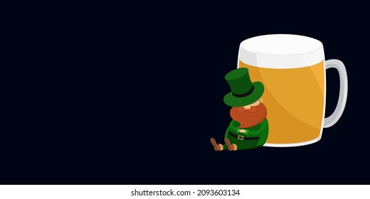 St. Patrick's Day card with copy space. Vector illustration. 