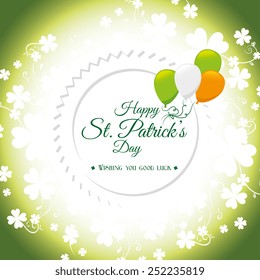 St patricks day card design, vector illustration.