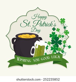 St patricks day card design, vector illustration.