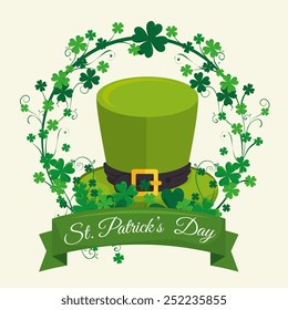 St patricks day card design, vector illustration.
