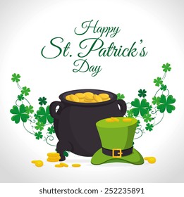 St patricks day card design, vector illustration.