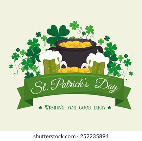 St patricks day card design, vector illustration.