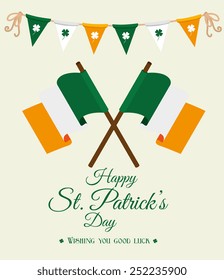 St patricks day card design, vector illustration.