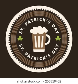 St. Patricks Day card design. Vintage holiday badge design. Have a lucky day