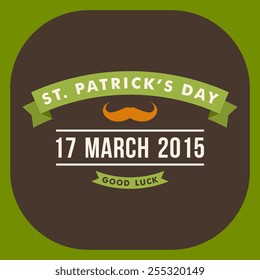 St. Patricks Day card design. Vintage holiday badge design. Have a lucky day