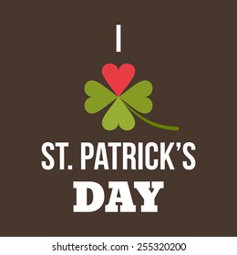 St. Patricks Day card design. Vintage holiday badge design. Have a lucky day