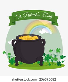 St patricks day card design, vector illustration.