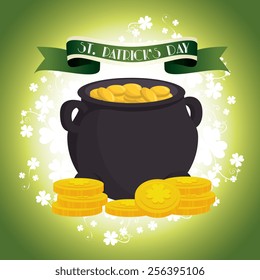 St patricks day card design, vector illustration.