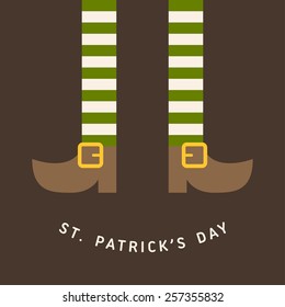 St. Patrick's Day card design. Vintage holiday badge design. Leprechaun