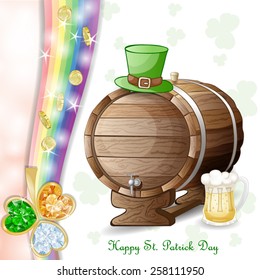 St. Patrick's Day card design with coins and clover