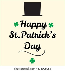 St. Patrick's Day card design with lettering. Vector illustration 