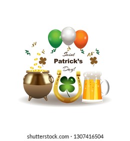 St. Patrick's day card with a drink