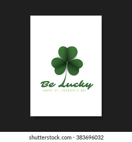 St Patrick's Day Card, Flyer, Cover Background Template Design - Be Lucky
