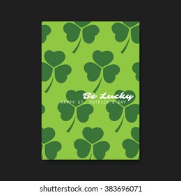 St Patrick's Day Card, Flyer, Cover Background Template Design - Be Lucky