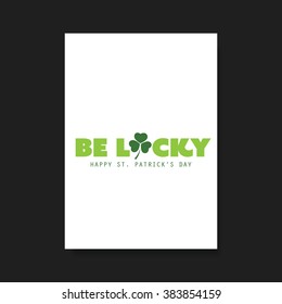 St Patrick's Day Card, Flyer, Cover Background Template Design - Be Lucky