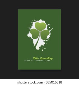 St Patrick's Day Card, Flyer, Cover Background Template Design - Be Lucky