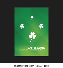 St Patrick's Day Card, Flyer, Cover Background Template Design - Be Lucky
