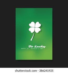 St Patrick's Day Card, Flyer, Cover Background Template Design - Be Lucky