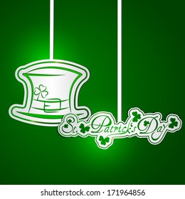 St. Patrick's day card with hanging stickers