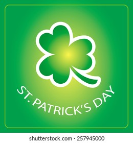 st patrick's day card irish with clover symbol green border background vector illustration