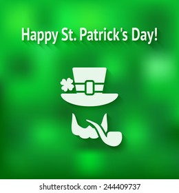 St. Patricks Day card with leprechaun - vector illustration. eps 10