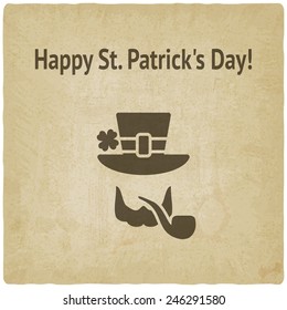 St. Patricks Day Card With Leprechaun - Vector Illustration. Eps 10