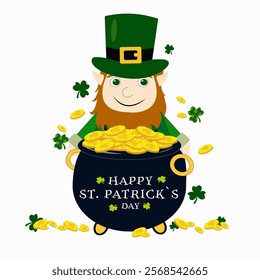 St. Patrick's Day card on white background