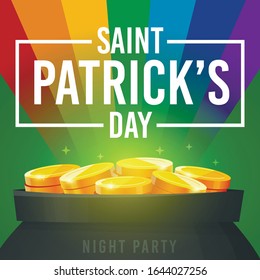 St. Patrick's Day card. Promotion banners square shape on theme Patrick's Day. Design of advertising in social networks. Vector cartoon illustration