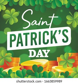 St. Patrick's Day card. Promotion banners square shape on theme Patrick's Day. Design of advertising in social networks. Vector cartoon illustration