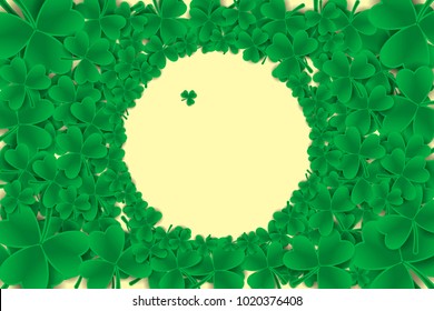 St Patrick's day card. Round Shamrock frame. Vector illustration EPS10 for Saint Patrick Day Greeting Card