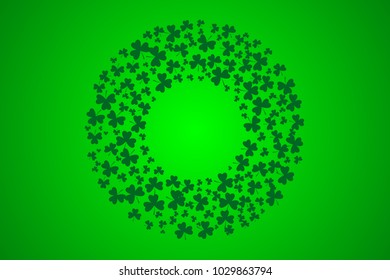 St Patrick's day card. Round Shamrock frame. Vector illustration for Saint Patrick Day Greeting Card