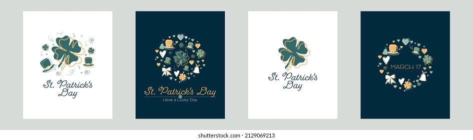 St. Patrick's Day card set.