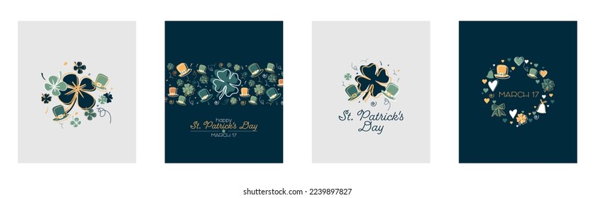 St. Patrick's Day card set.	