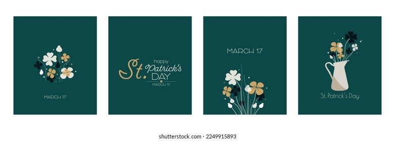 St. Patrick's Day card set. Modern minimal design.