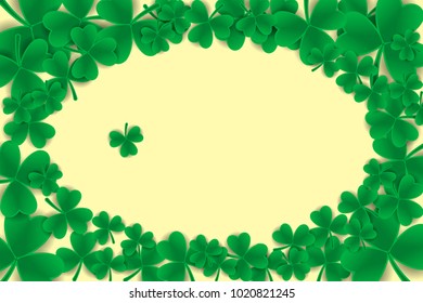 St Patrick's day card. Shamrock border. Vector illustration EPS10 for Saint Patrick Day Greeting Card